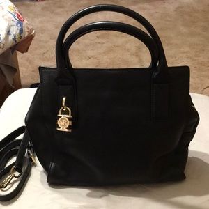 Black MK Purse with Shoulder Strap. Size 10 1/2”x 10”x4”